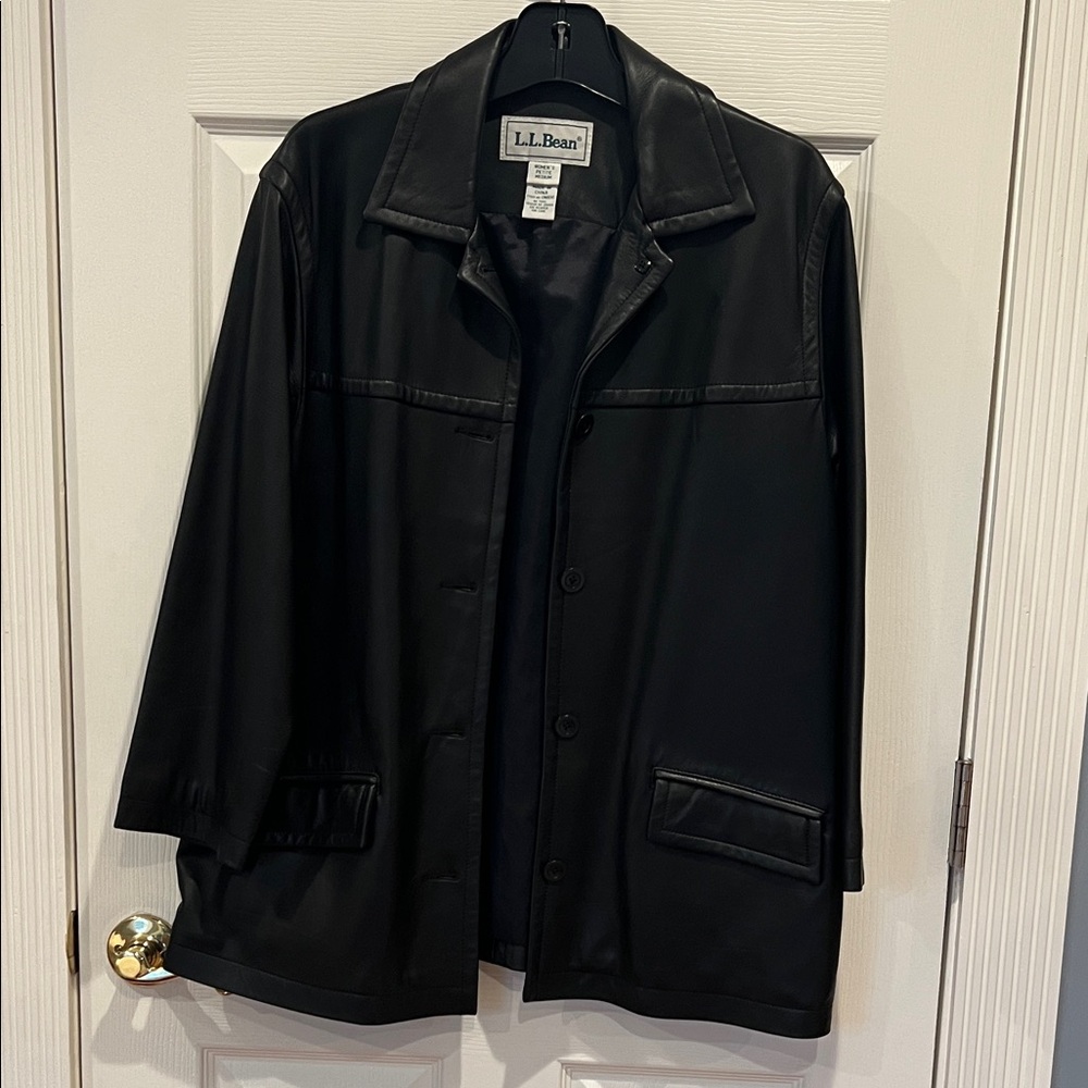 L.L. Bean | Women's Black Leather Coat